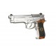 Страйкбольный пистолет M92F BIOHAZARD, металл, хром, блоу бэк (WE)
